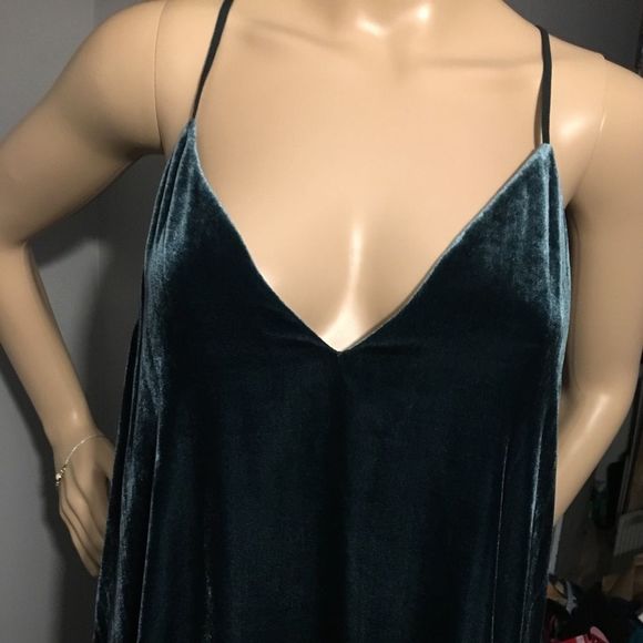 NWT $298 BCBGMAXAZRIA | Elana | Velvet Dress | Lined | in Midnight Teal - Picture 9 of 15